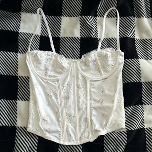 Floral Lace Bustier Top